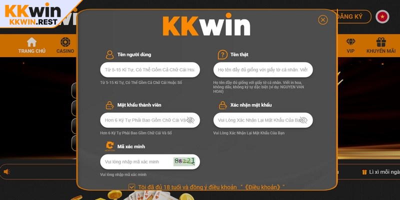 Chi tiết các bước đăng ký KKWIN đơn giản, chính xác