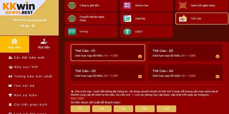Các hình thức nạp tiền phổ biến và chi tiết cách thức thực hiện